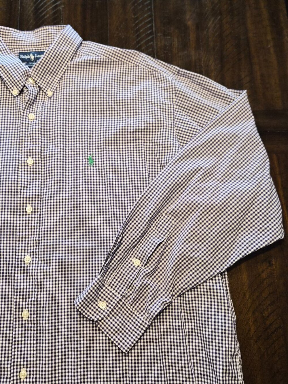 Vintage Polo Ralph Lauren Blake Long Sleeve Button Shirt Men's 2XL Check G564